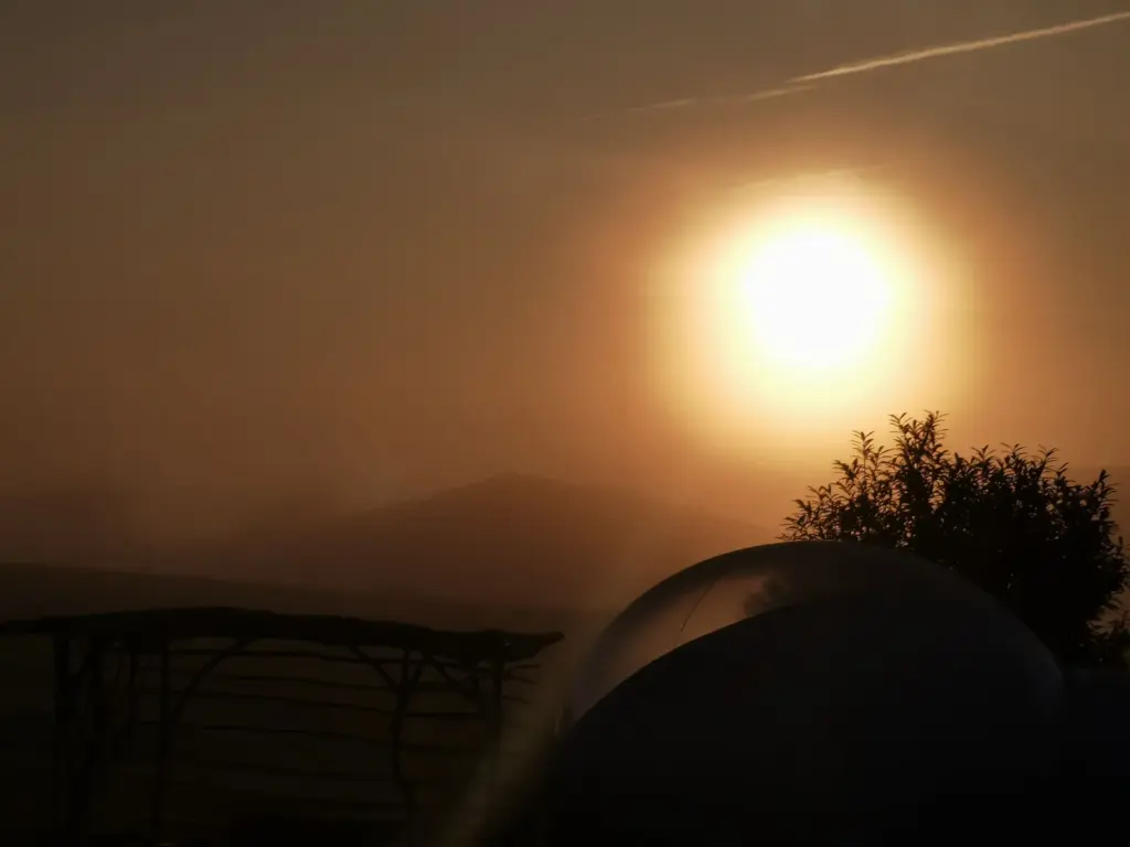 Bulle des Champs : coucher de soleil sur la campagne