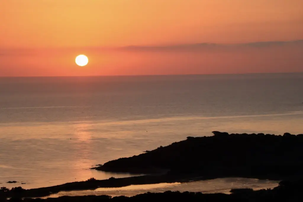 Domaine de Sonia : coucher de soleil sur la mer