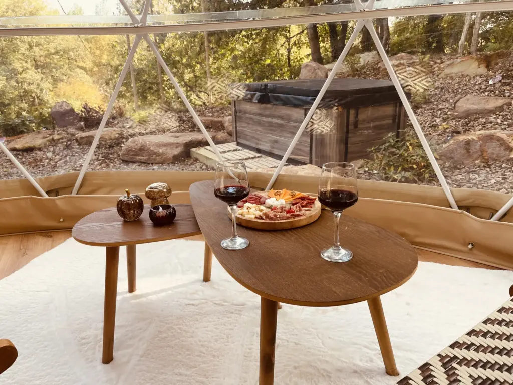 Dôme de la Tuffière : coin salon face à la nature