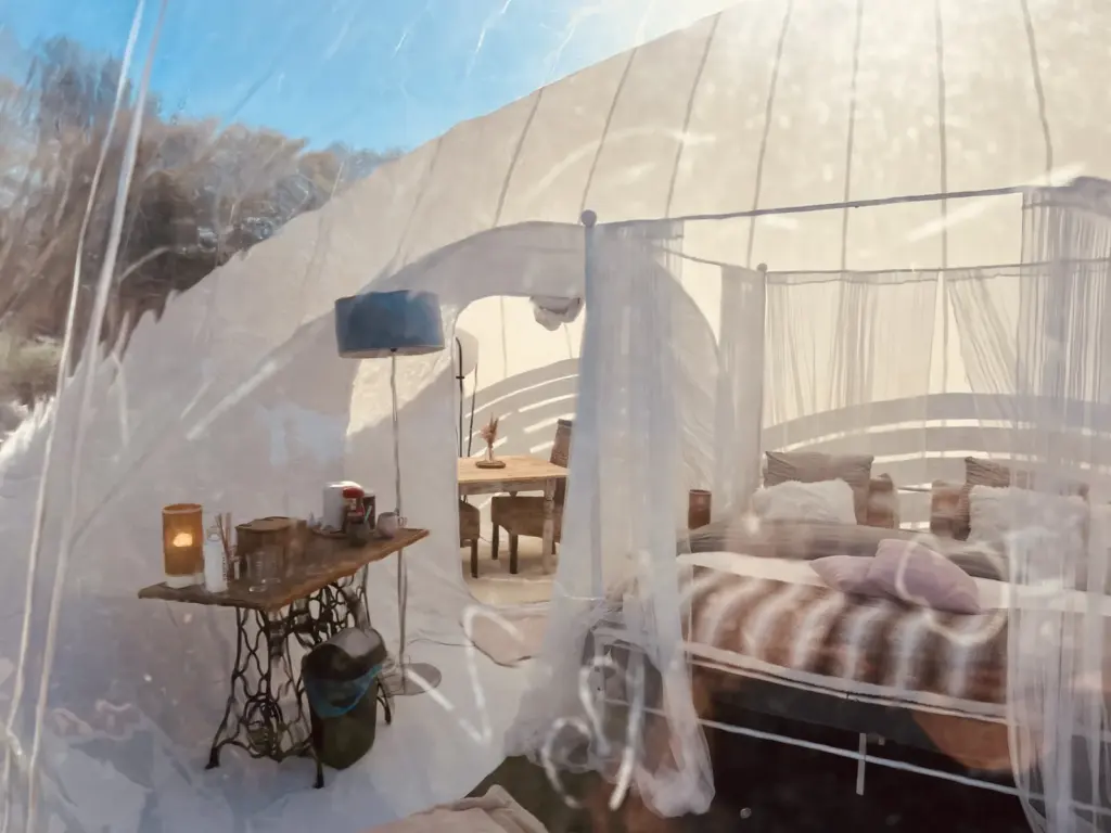 La Bulle des Rêves : intérieur cocooning de la bulle