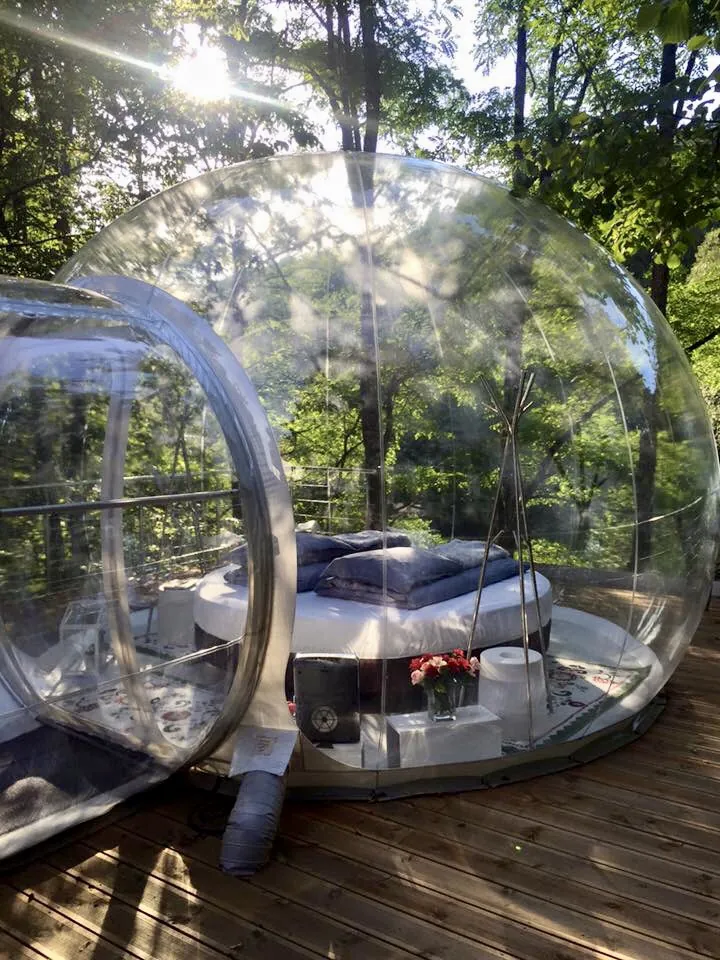 La Grange d'Hélène : lit rond dans la bulle