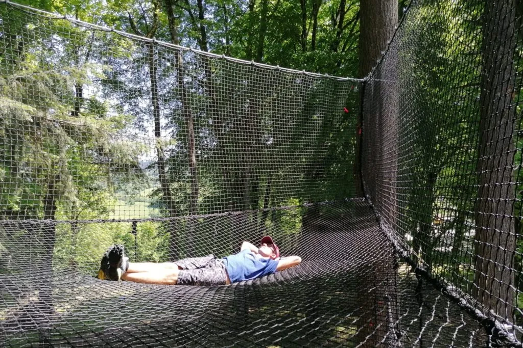 Monchâteau Étoilé : mer de filets dans les arbres