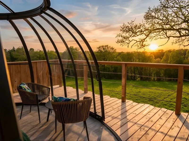 Vallée de Pratmeur : terrasse au coucher du soleil